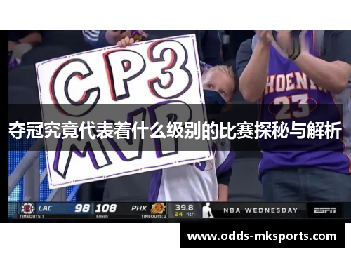 夺冠究竟代表着什么级别的比赛探秘与解析